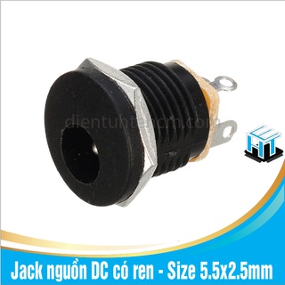 Set  Jack nguồn DC có ren - Size 5.5x2.5mm ( DC-022)
