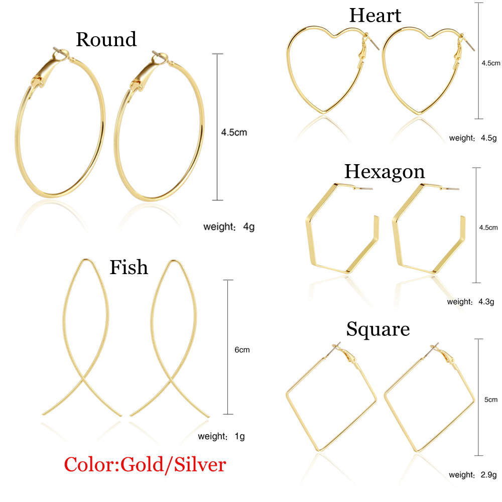 Cặp Bông Tai Kim Loại Thời Trang Nữ Mihan1