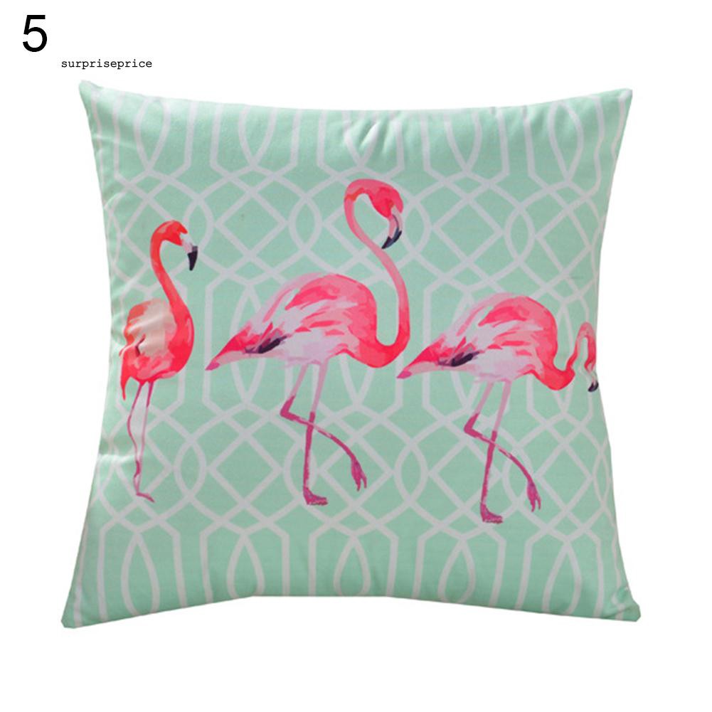 Vỏ gối vuông in hình hồng hạc độc đáo phong cách