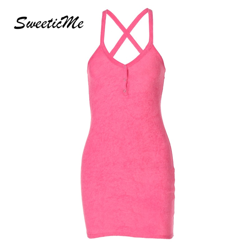 Đầm hai dây cổ chữ V ôm dáng phong cách quyến rũ thời trang dành cho nữ