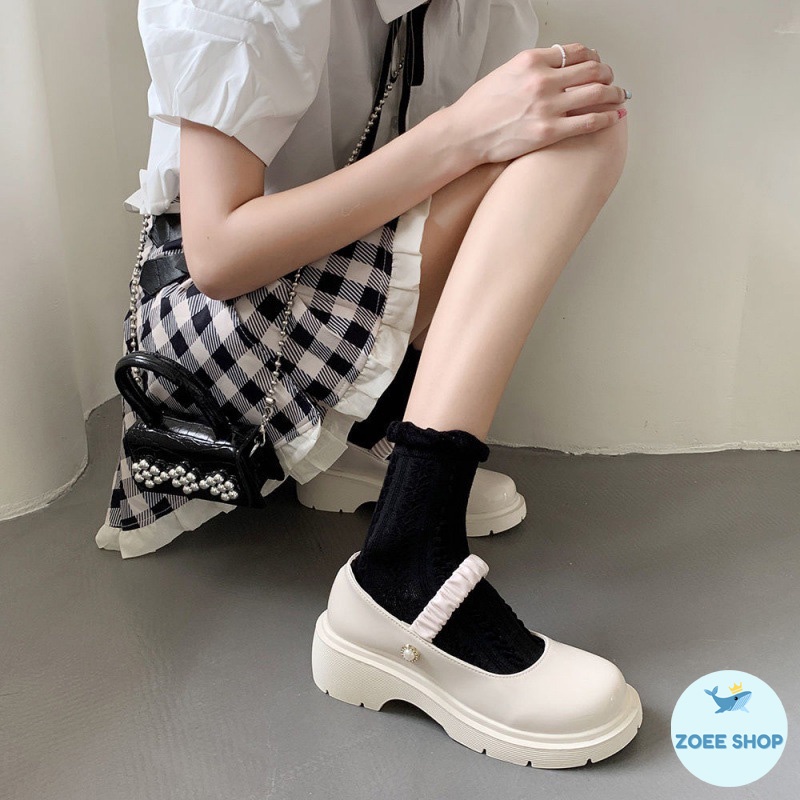 Giày Lolita Ulzzang Hàn Quốc Cute HOTTREND DÂY CHUN  Ôm Chân GIÁ RẺ LLT006-ZOEE
