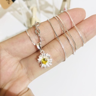 Vòng cổ nữ bạc ta dây chuyền mặt hoa cúc đẹp cho nữ
