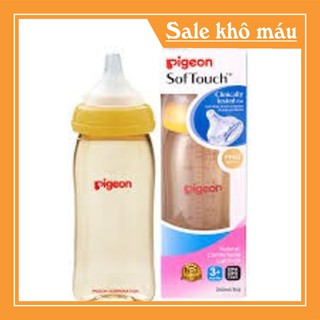 Bình Sữa Pigeon PPSU Plus Cổ Rộng 240ml (hàng chuẩn, siêu rẻ) - MEVABE