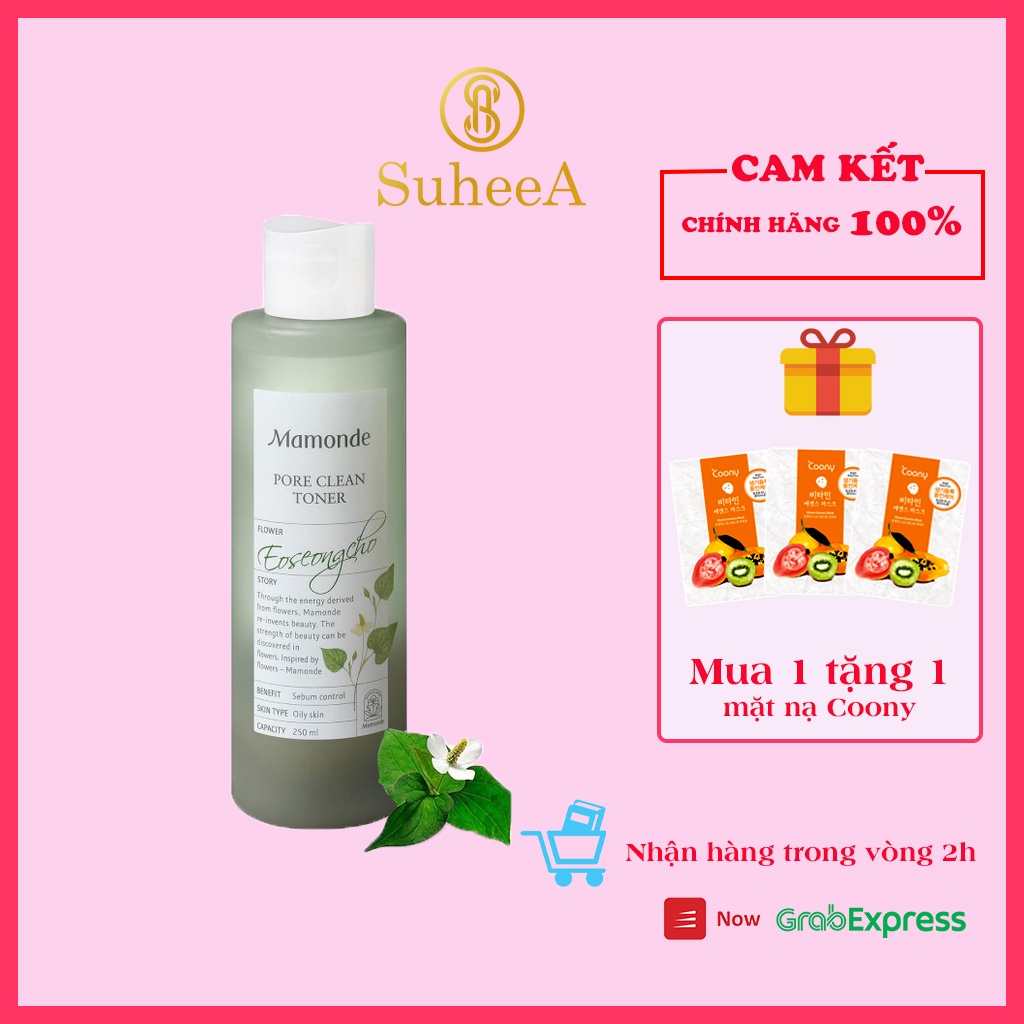 Nước hoa hồng làm sạch và cấp ẩm Mamonde diếp cá Pore Clean Toner