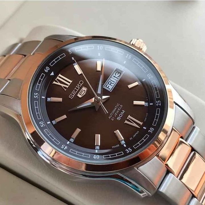 Đồng hồ Nam Seiko 5(Size:42mm) cơ tự động, dây thép không gỉ, kính cứng SNKP18J1