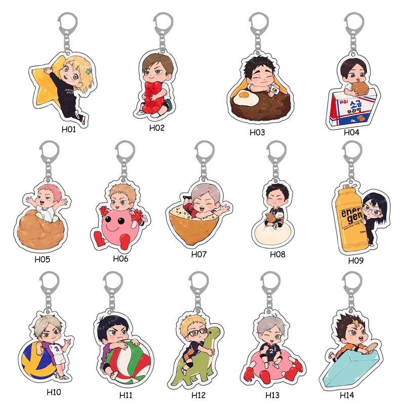 Móc khóa acrylic trong suốt hình nhân vật Haikyuu