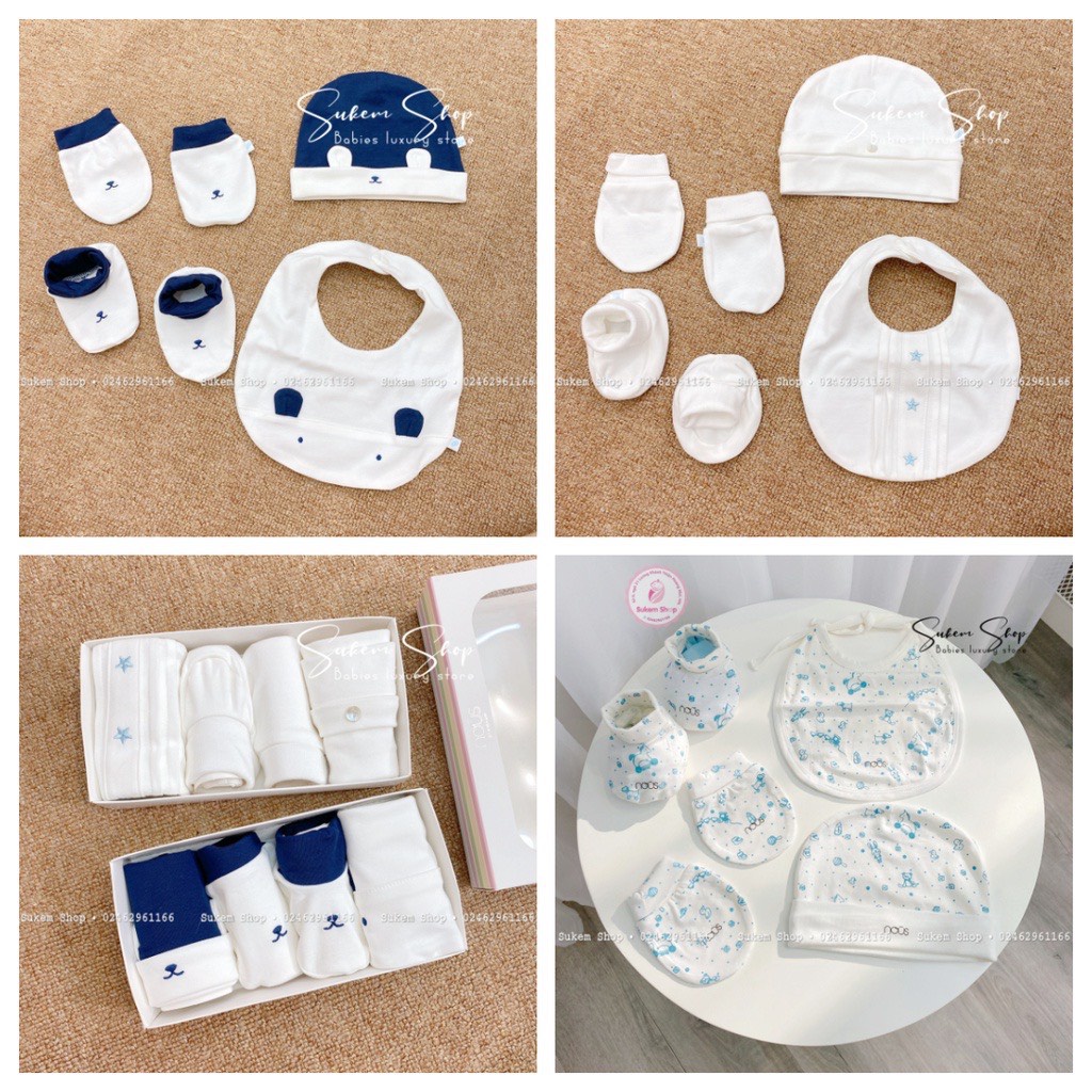 Set Phụ Kiện Mũ Bao Tay Chân Kèm Yếm Nous