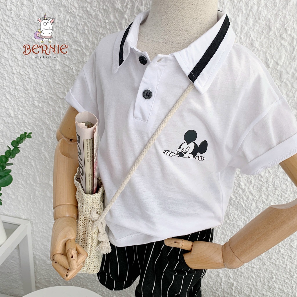 _Bộ Cotton PoLo Micky Soái ca cho bé trai 9 đến 22kg