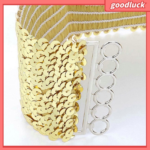 Thắt Lưng Bản Rộng Đính Kim Sa Lấp Lánh Cho Nữ