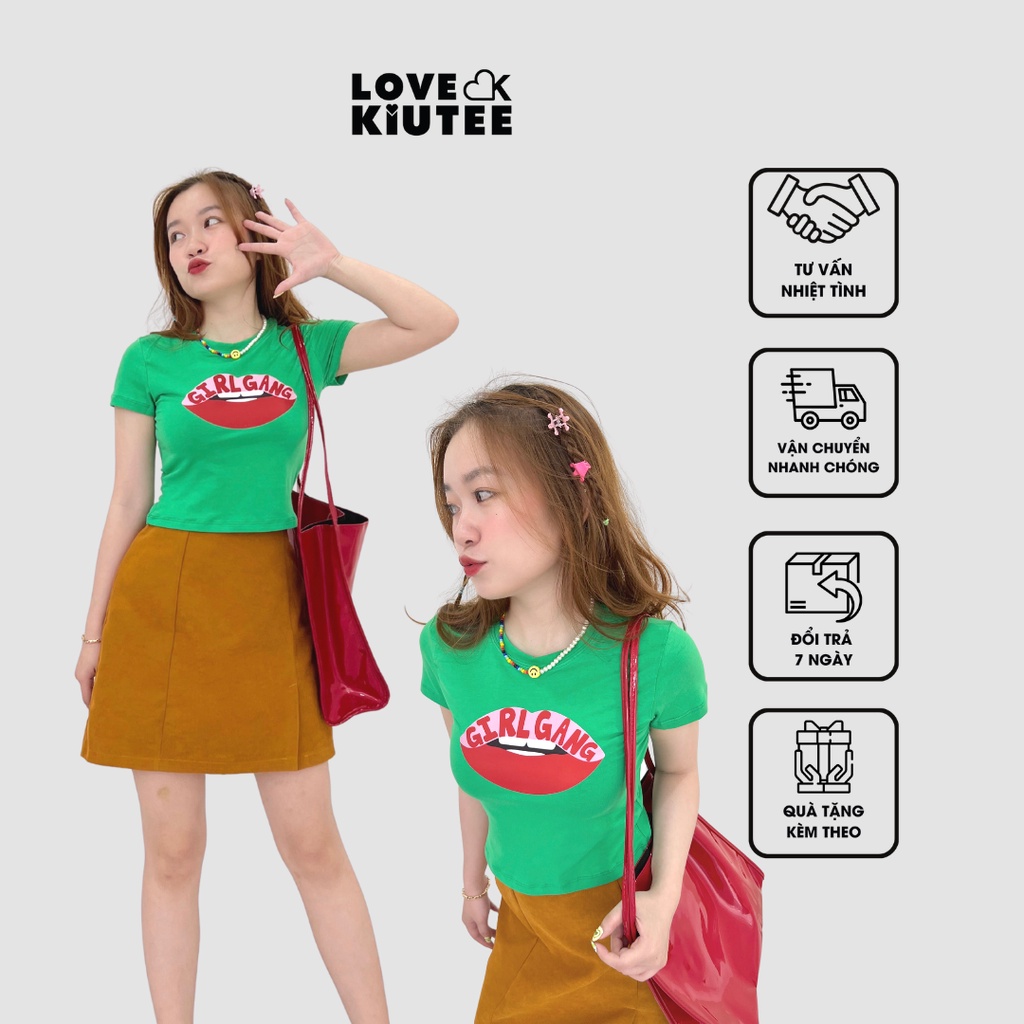Áo ngắn croptop graphic thiết kế đẹp, nhiều màu cá tính LOVEKIUTEE