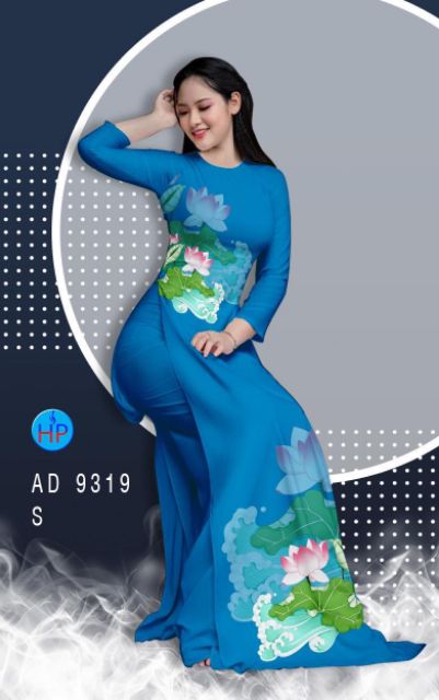 Vải áo dài in 3D Hoa Sen