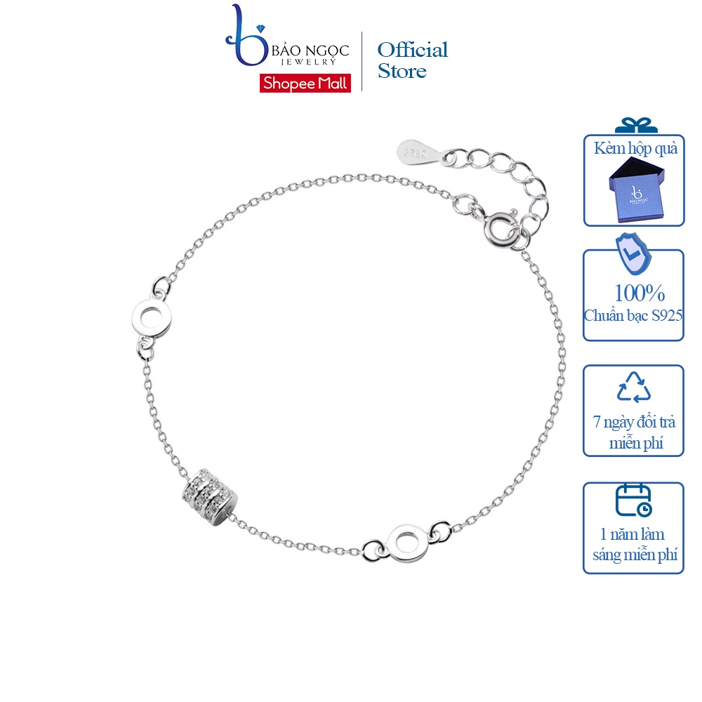 Lắc Tay Bạc Ý S925 Cho Nữ Khối Tròn Đơn Giản L2550-Bảo Ngọc Jewelry