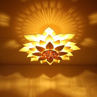 đèn gỗ hoa sen size to 65cm