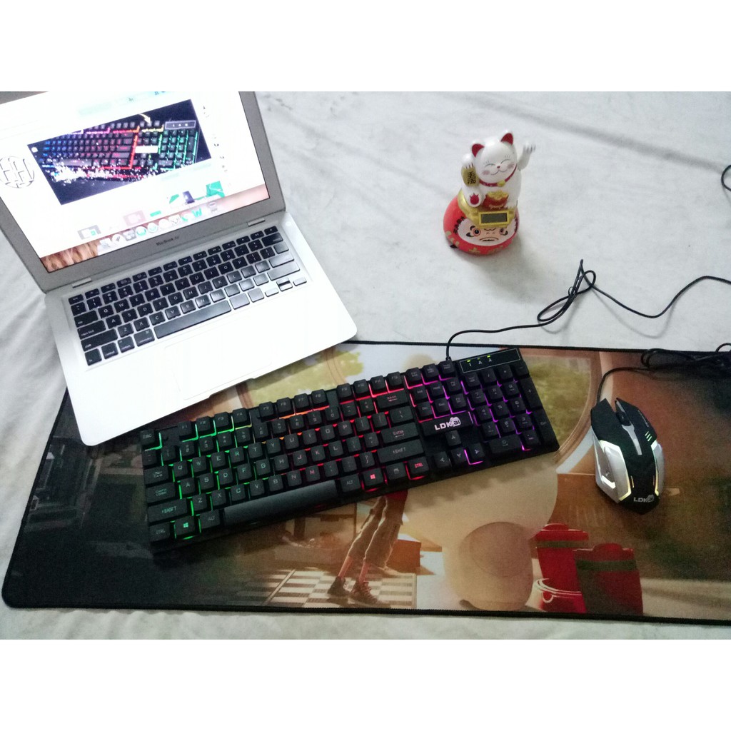 Bàn Phím Giả Cơ K8 - K3612 - Combo phím chuột giả cơ gaming có led siêu bền - phím nảy