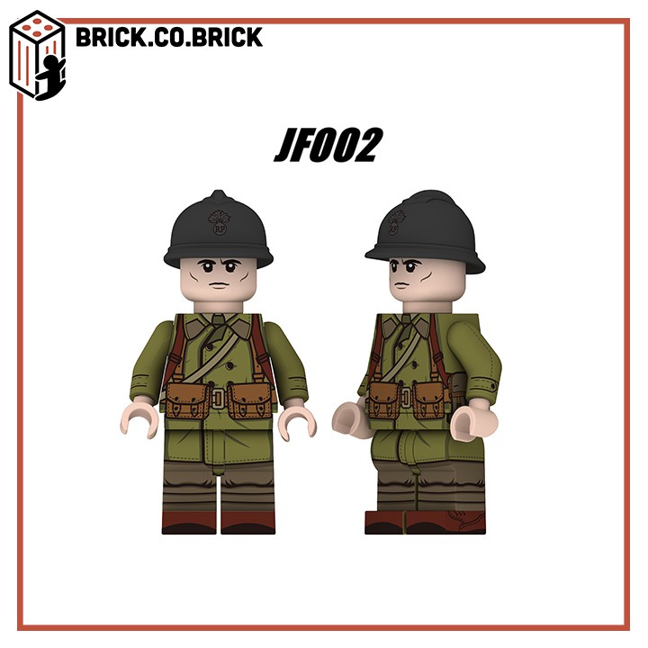 Lính Pháp Mô Hình Đồ Chơi Lắp Ráp Lính Quân Đội Thế Chiến Minifigure France Soldier World War JF001-JF004