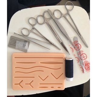 💘 Bộ tiểu phẫu và mô hình khâu da (Bộ phẫu thuật thực hành khâu da vết thương bộ tập may khâu da 10 món cho sinh viên