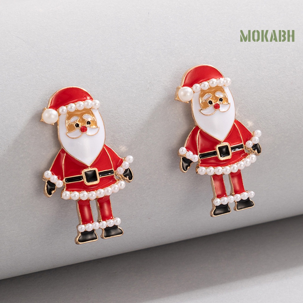 1 Đôi Bông Tai Hình Ông Già Noel Hoạt Hình Đính Đá Lấp Lánh Dành Cho Nữ