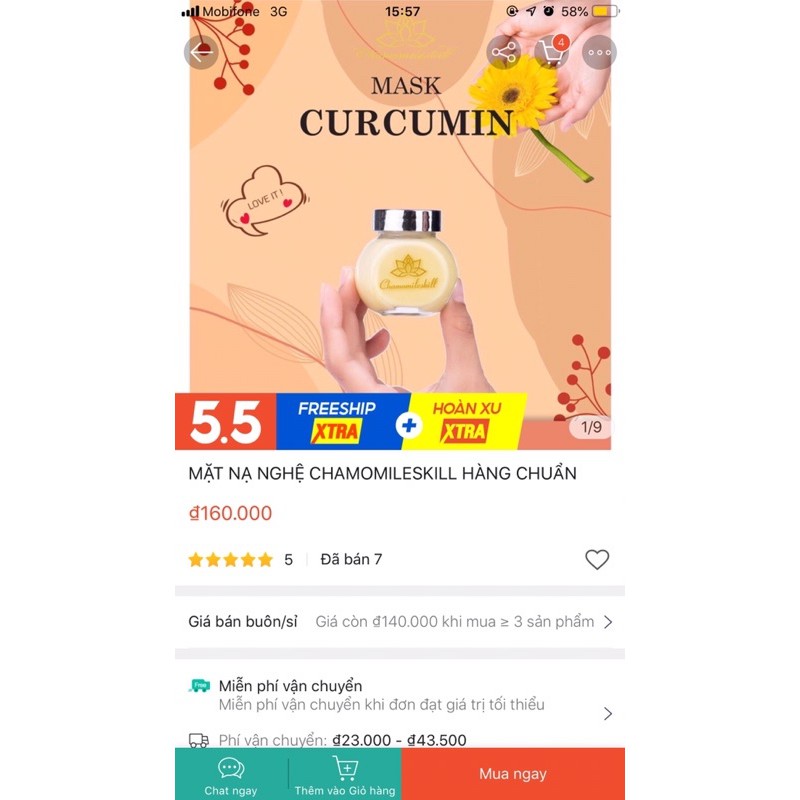 Combo kem ngày, kem đêm, kem hồng sâm, mặt nạ nghệ, sữa rửa mặt hàng chuẩn