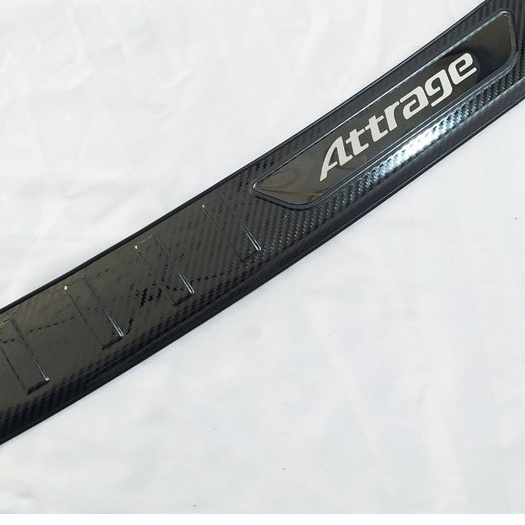 Chống Trầy Cốp trong, ngoài, Ốp Bậc Cốp CARBON Xe Mitsubishi Attrage 2015- 2022 vân cacbon Cao Cấp