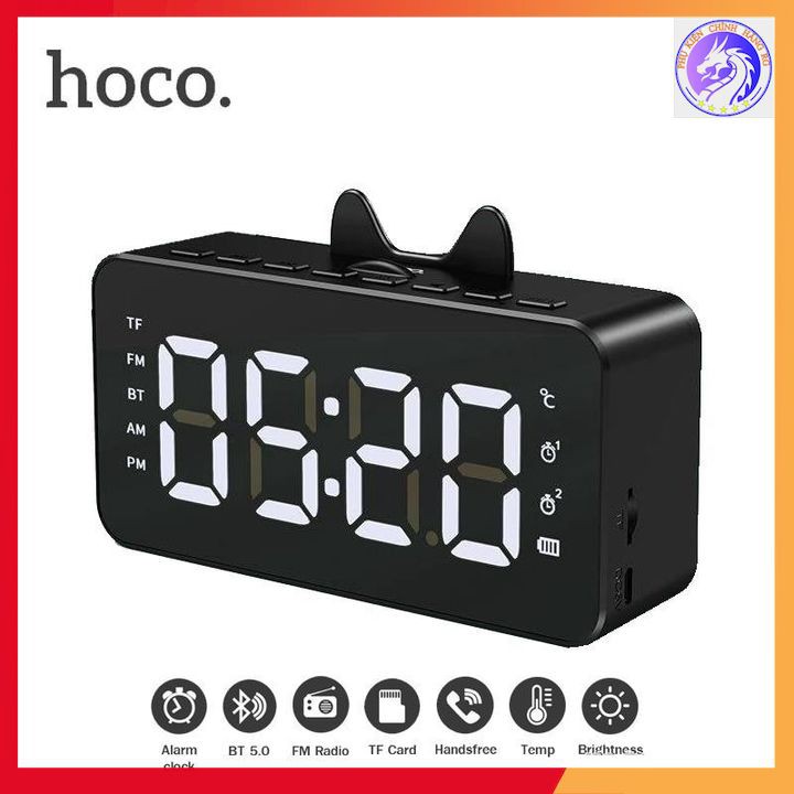 Loa Bluetooth Kiêm Đồng Hồ Báo Thức Và FM Hoco HK7 Dung Lượng Pin 2000 mAh - Pin Trâu Có Đèn LED Thông Minh Tiện Ích