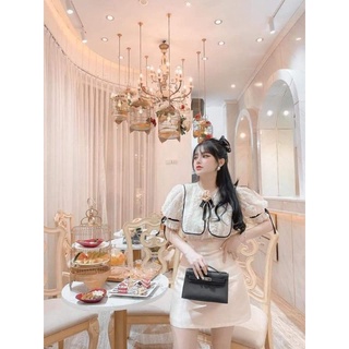 váy ren tiểu thư phối tacta