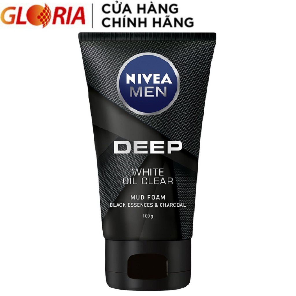 Sữa Rửa Mặt Sáng Da Từ Than Đen Nivea Men Deep White Oil Clear 100g - 84415