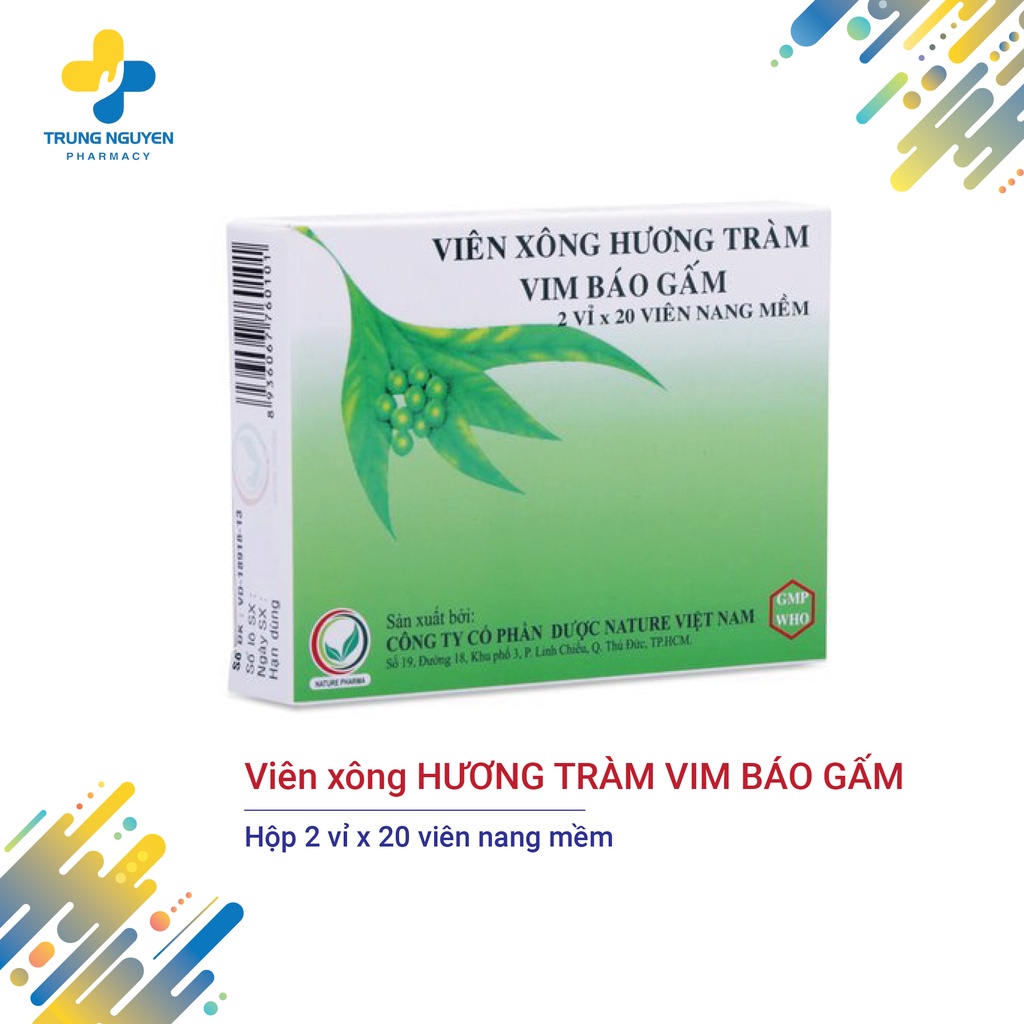 Viên xông hương tràm Vim Báo Gấm (Hộp 2 vỉ x 20 viên)