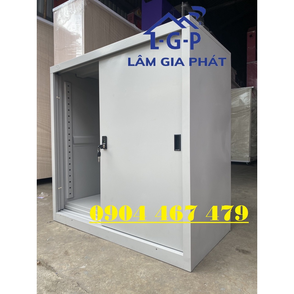 Tủ hồ sơ văn phòng sắt 2 cánh cửa lùa nhỏ mới 100%