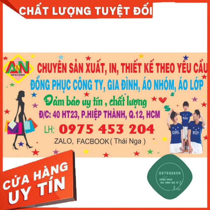 Áo thun  gia đình 3/4/5 người Đồ đôi mẹ và bé thun cotton dày dặn chất đẹp đủ size 100 kí