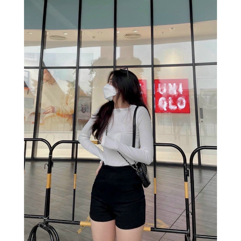 Quần đùi nữ lưng cao from ôm mặc đi chơi chất Umi cao cấp dày mịn hàng chuẩn shop.