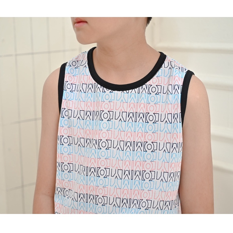 Đồ bộ bé trai thiết kế Jookyli áo ba lỗ, quần đùi chất cotton cao cấp Summer 95B0553