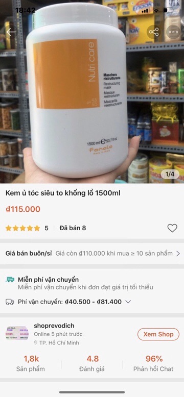 Dầu hấp ủ tóc Fanola Nutricare mùi sữa bò Ý 1500ml