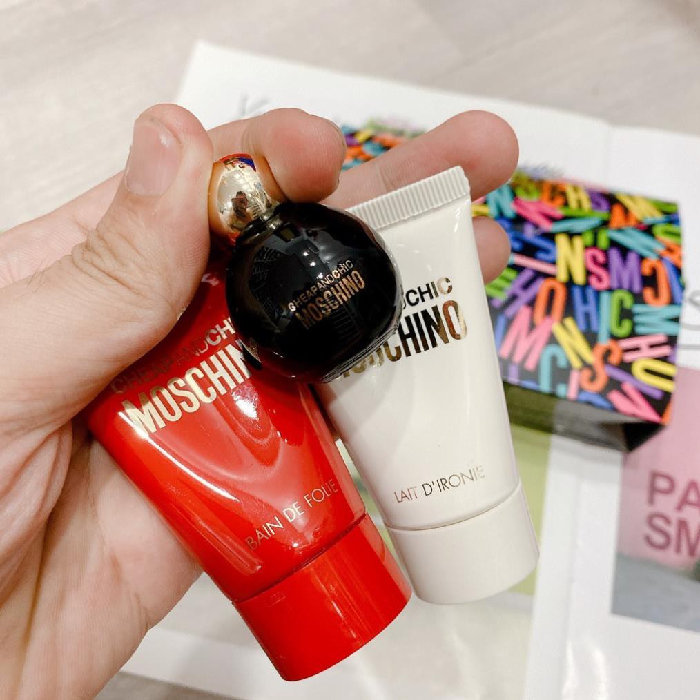 Set Nước hoa Moschino Cheap &amp; Chic I Love Love (Lotion - Sữa Tắm - Nước Hoa Minisize