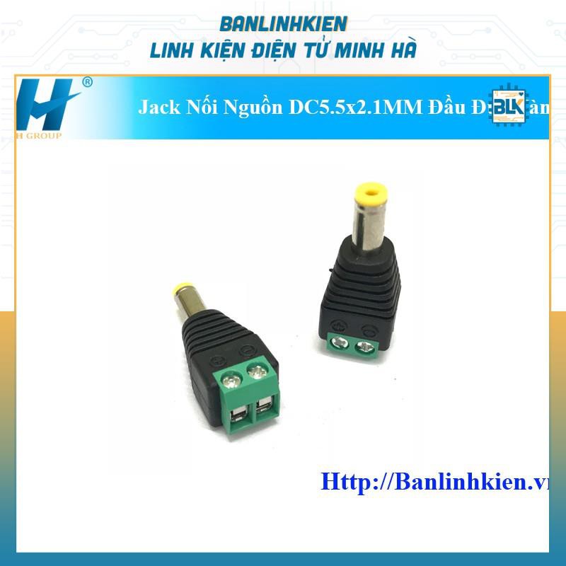 Jack Nối Nguồn DC5.5x2.1MM Đầu Đực Vàng