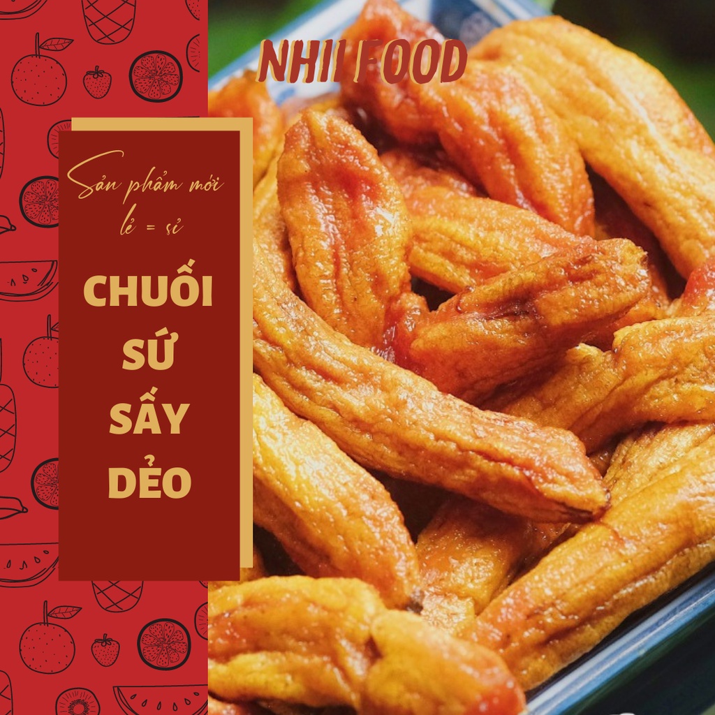 1KG Chuối bala sấy dẻo nguyên trái NHII FOOD thực phẩm sạch nhà làm