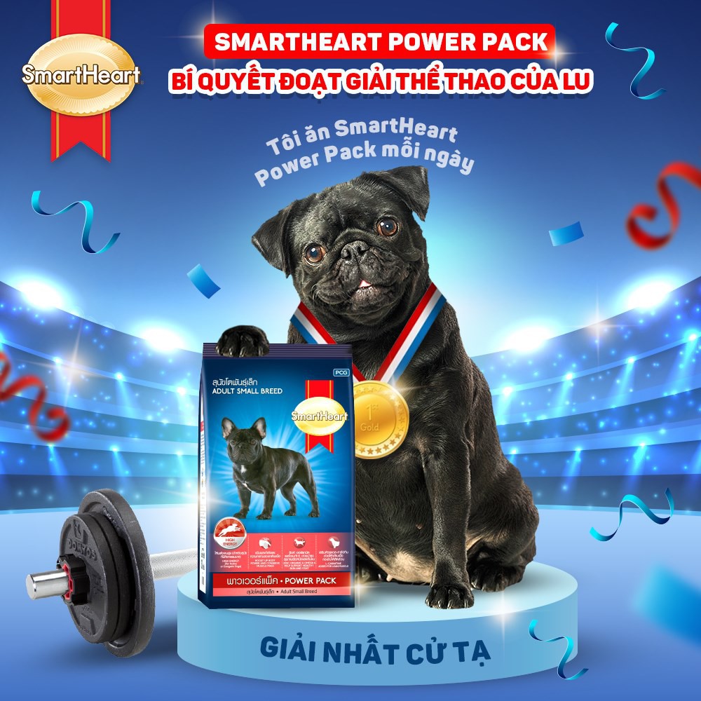 Thức Ăn Hạt Cho Chó Smartheart Power Pack Dành Cho Chó Trưởng Thành 1Kg - Miki Petshop