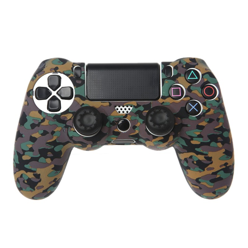 Vỏ bọc silicon cho tay cầm chơi game PS4 kèm 2 nắp đậy