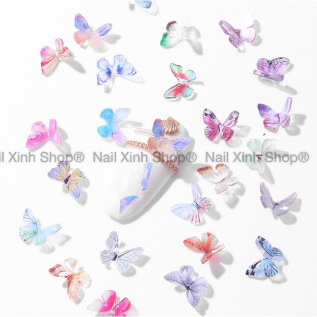 Hũ trang trí móng nail - 10 con bướm mix / charm bướm hot nail