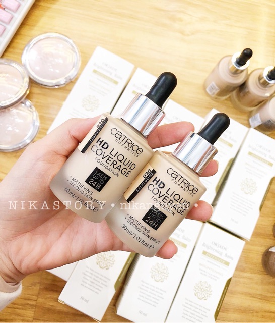 Kem nền mịn lì che phủ tốt Catrice HD Liquid Coverage Foundation 24h