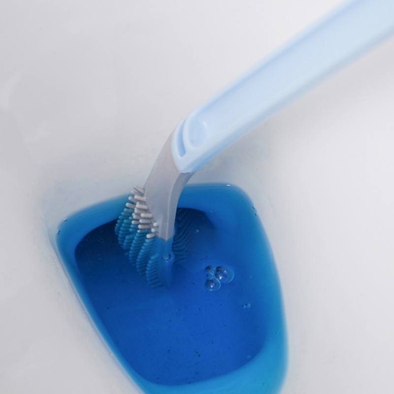 Bàn chải vệ sinh toilet gắn tường có thể uốn cong kèm giá đỡ tiện dụng