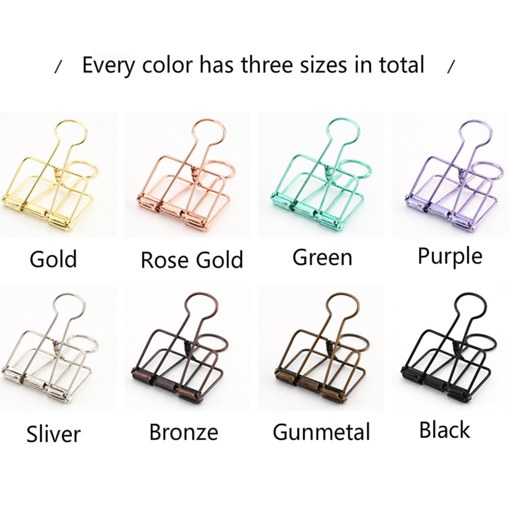 Kẹp Tài Liệu Bằng Kim Loại 3 Kích Cỡ Tiện Dụng Cho Học Sinh / Văn Phòng