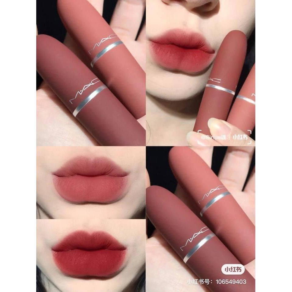 CHÍNH HÃNG- Son MAC POWDER KISS LIMITED VỎ ĐỎ 316/991 devoted to chilli/ 314/989 Mull it over