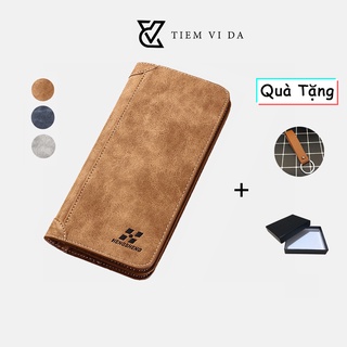 Ví dài nam nữ chất liệu da lộn sang trọng, bóp cầm tay nam nữ nhiều ngăn cao cấp V133
