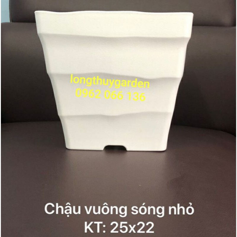 Chậu vuông sóng kt  25x22