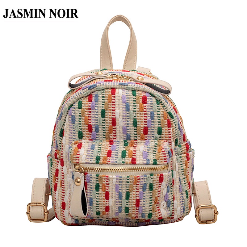 Ba lô JASMIN NOIR bằng vải canvas thiết kế đơn giản thời trang cho nữ