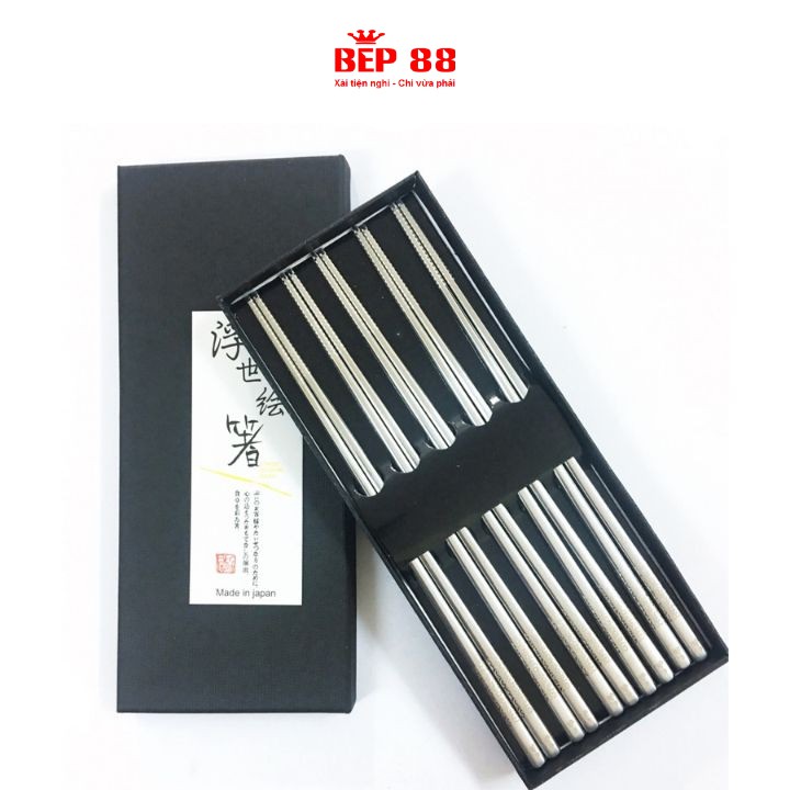Bộ 5 Đũa Inox Đặc Nhật Bản