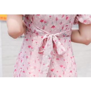 Đầm Hoa Cổ V Thanh Lịch Dành Cho Nữ
