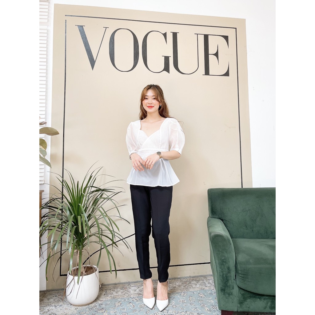 Áo Peplum voan tơ đuôi cá kiểu dáng Hàn Quốc siêu xinh.