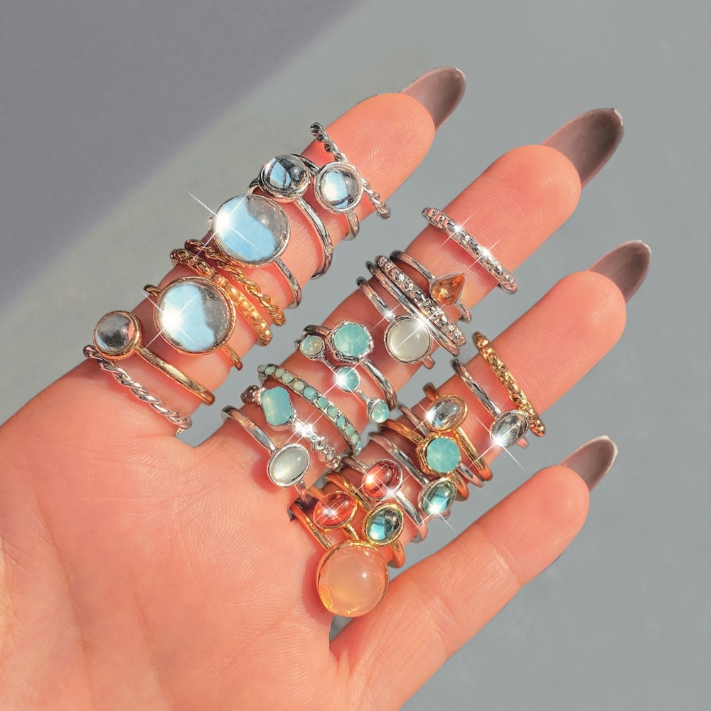 Set 8 nhẫn đeo tay phong cách vintage thời trang cho nữ