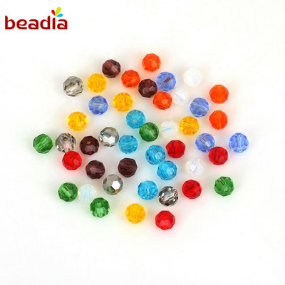 Beadia Bộ 100 Hạt Thủy Tinh Tròn 4mm Tự Làm Trang Sức